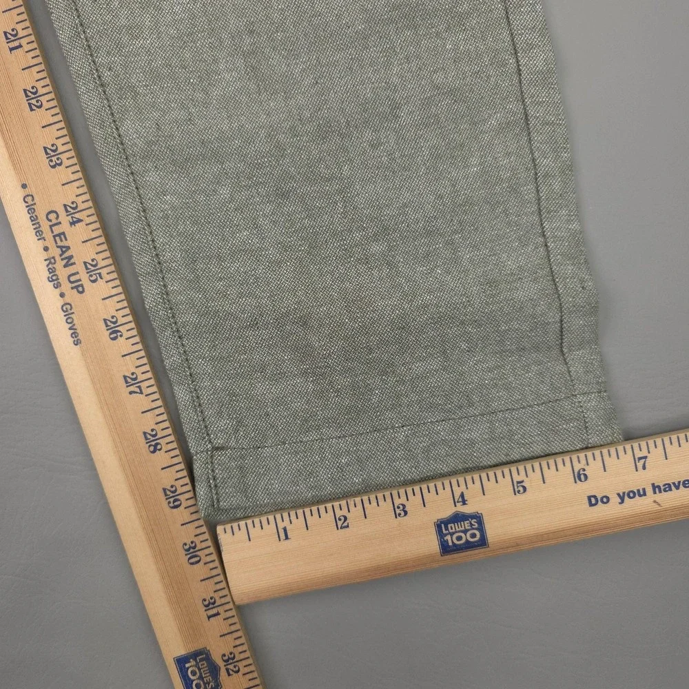 Banana Republic Pants Men 36x29 Green Linen Cotton Athletic Tapered Chino Casual